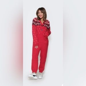 BNWT Smash and Tess Asher Fair Isle Romper jumpsuit in Red